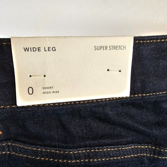 American Eagle Super Stretch High Rise Wide Leg Jeans NWT Women's Size 0 Dark - Picture 3 of 11